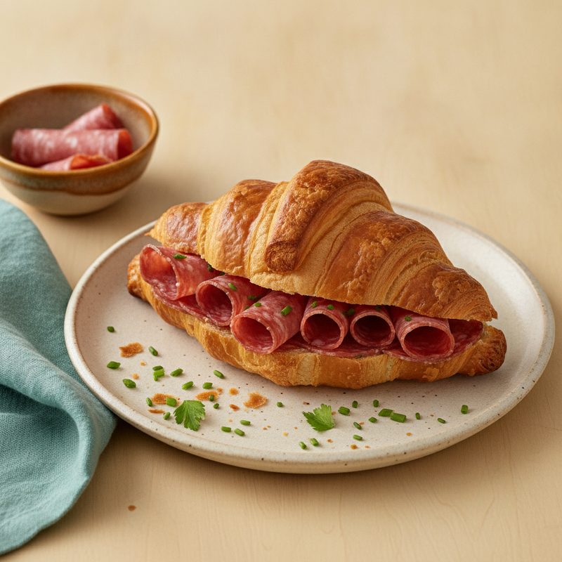 Croissant Relleno (Salami)